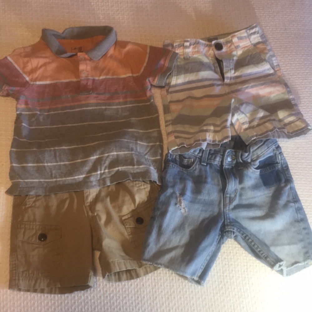 Baby Gap Bundle of 3 boys shorts and 1 shirt